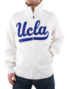 UCLA White Track Zip Thro Jacket