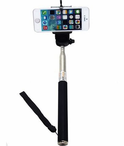 TM) Handheld Monopod Selfie Stick With Ajustable Phone Adapter Phone Holder Frame for iphone 5 4 Samsung S4 S3 Blackberry All Phone (black)