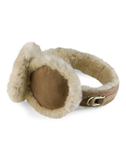 Shearling Double and#39;Uand39; Earmuffs Chestnut