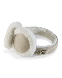 Shearling Double and#39;Uand39; Earmuffs Sand