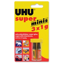 UHU Super Glue Minis Fast-acting Pack 3