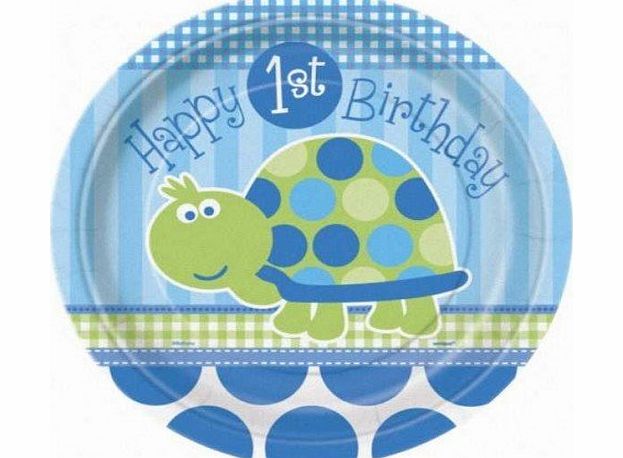 Uk Baby Shower Co 1st Birthday Turtle Party Plates 8pk