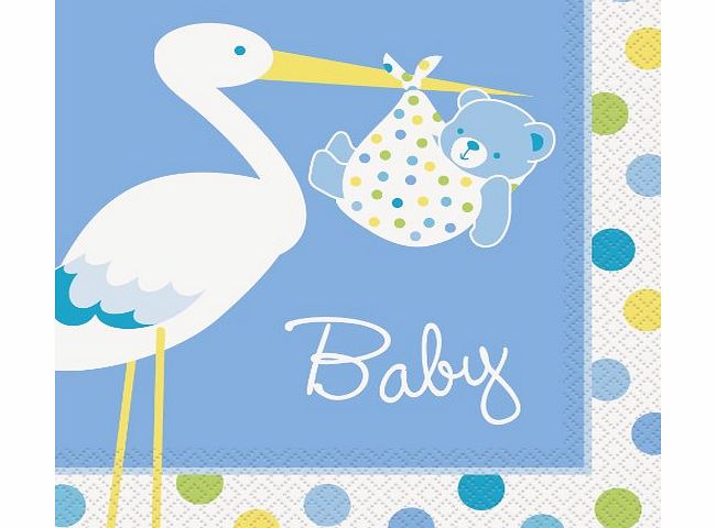 Uk Baby Shower Co Blue Baby Shower Napkins - Baby Boy