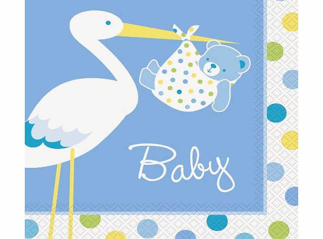 Uk Baby Shower Co Blue Baby Shower Napkins - Baby Boy