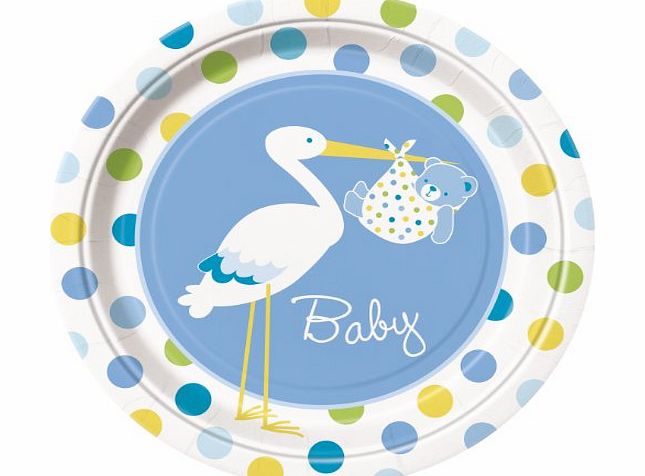 Uk Baby Shower Co Blue Baby Shower Paper Plates - Baby Boy