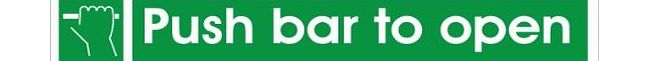 UK Fire Door Signs Push Bar to Open Sign 300x100 Self Adhesive