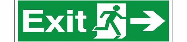 UK Fire Exit Signs Exit Right Sign - 300x100mm Self Adhesive