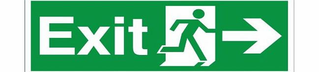 UK Fire Exit Signs Exit Right Sign - 300x100mm Self Adhesive