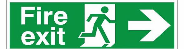 UK Fire Exit Signs Fire Exit Sign, Arrow Right 400x150mm Rigid Plastic (Buy x10 Save 30)
