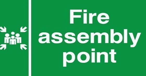 UK Fire Signs Fire Assembly Point Sign 600x400 Rigid Plastic