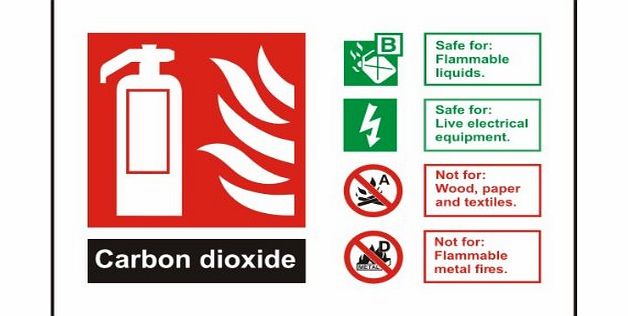 UK Fire Signs Fire I.D Carbon Dioxide Sign 150x100 Self Adhesive