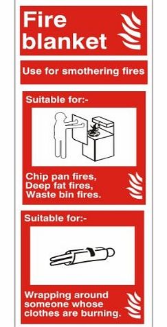 UK Fire Signs Fire I.D Fire Blanket Sign 80x200 Rigid Plastic
