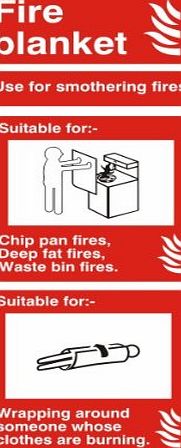 UK Fire Signs Fire I.D Fire Blanket Sign 80x200 Self Adhesive