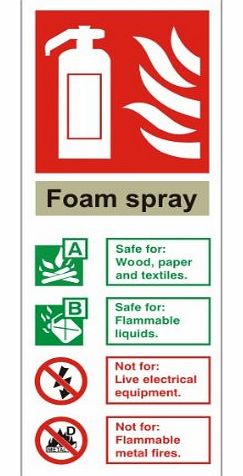 UK Fire Signs Fire I.D Foam Spray Sign 80x200 Self Adhesive