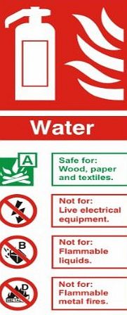 UK Fire Signs Fire I.D Water Sign 80x200 (FI-07) Self Adhesive