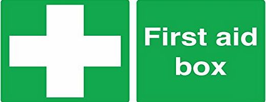 UK First Aid Signs First Aid Box Sign 200x100 Self Adhesive (FA-03M-SA) (Free Delivery)