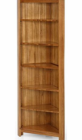 Indoor furniture - UK-Gardens rustic solid oak corner shelving unit bookcase lounge or bedroom furni