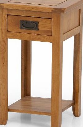 UK-Gardens Lamp Table - UK-Gardens Solid Oak Tall Wooden Lamp Stand with drawer and shelf for indoor use, 36x36x74cm