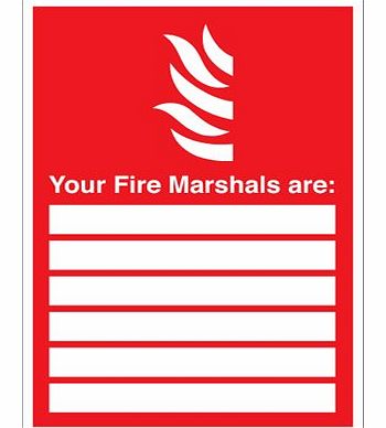 UK Safety Signs Fire extinguisher signs - A5 your fire marshals are 1.2 mm rigid plastic signs.