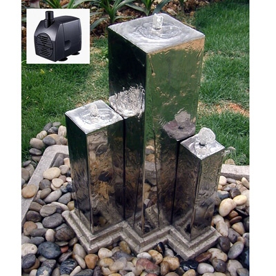 UK Water Features Elias Triple Square Columns Water Feature