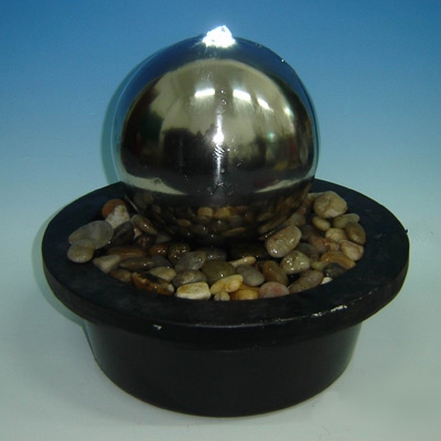 UK Water Features Saul Stainless Steel Sphere Water Feature