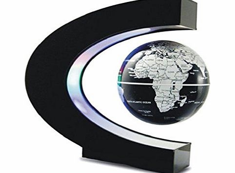 Ukamshop TM)C Shape LED World Map Decoration Magnetic Levitation Floating Globe Light