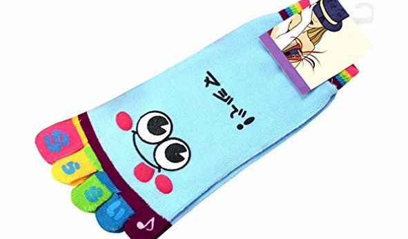TM)Fashion Lady Womens Girls Smile Five Fingers Trainer Toe Ankle Sport Socks (Pink)