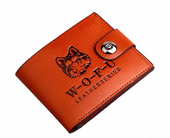 Ukamshop TM)New Fashion Mens Wolf Leather Bifold Wallet Credit ID Card Slim Purse (Light Brown)