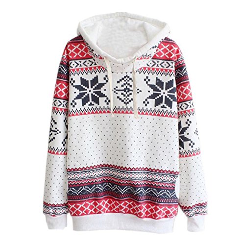 Ukamshop TM)Women Christmas Snow Hoodie Sweatshirt Jumper Sweater Hooded Pullover (M)
