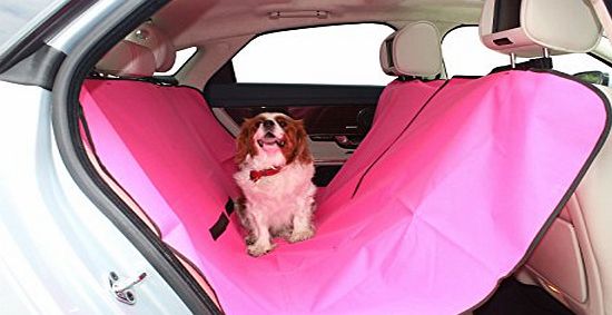 Ukayed  Pet Dog Seat Cover Heavy Duty Protective Rear Car Seat amp; Boot Waterproof Pet Cover Protector Hammock (Pink)
