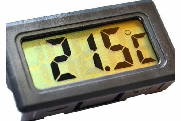 Digital LCD panel Thermometer for Fridge Freezer Pets Aquarium Vivarium Hydroponics -50�C to +110�C Black or White (Black)