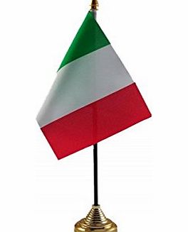UKFlagShop Pack Of 12 Italy Italian Desktop Table Centrepiece Flag Flags With Gold Bases Ideal For Party Conferences Office Display