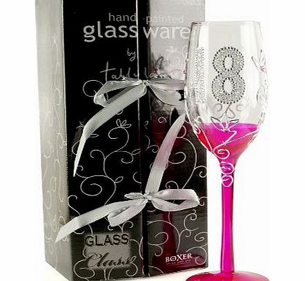ukgiftstoreonline 18th Birthday Pink Champagne Glass Gift.