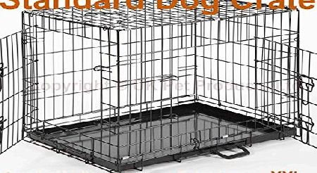 UKPET Pro Dog Crate Puppy Cage XL Extra Large 42`` Folding Training Cage With Metal Tray (Design 1 Standard Cage, Size 4 - 42`` XL)