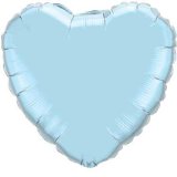 UKPS Pearl Light Blue Heart Foil Balloons Pack of 5