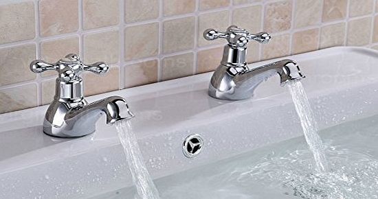 UKtapstores STAFFORD TRADITIONAL CLASSIC BATHROOM BASIN TAPS HOT amp; COLD PAIR VICTORIAN