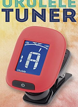 Ukulology Clip-on Ukulele Tuner (includes Battery amp; Instructions) (Red)