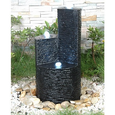 Black Granite Column Water Feature