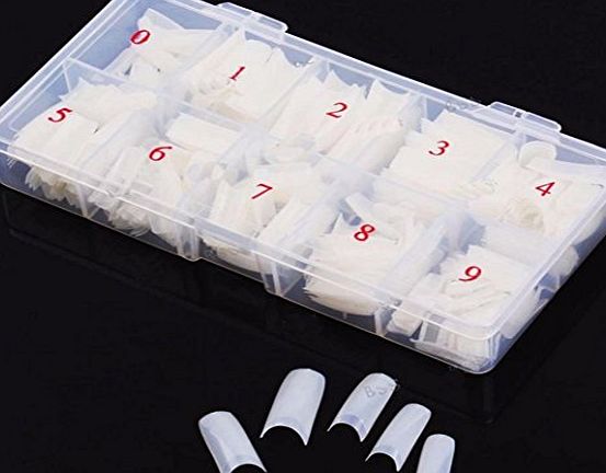 Ularma Box 500Pcs Clear White Natural French False Acrylic Nail Art Tips UV Gel DIY