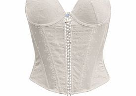 Ivory satin and lace bridal basque