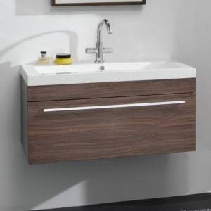 Glide Walnut Finish Vanity Unit