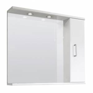 High Gloss White Beaufort 850 Mirror Cabinet