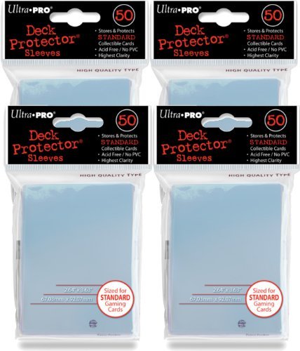 DECK PROTECTORS - FOUR PACKS CLEAR (200 SLEEVES) ULTRA PRO SLEEVES