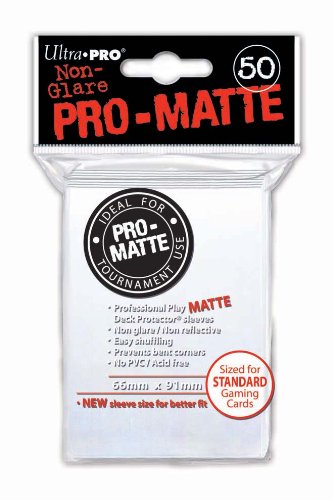 Matte Deck Protector Card Sleeves (Pack of 50, White)
