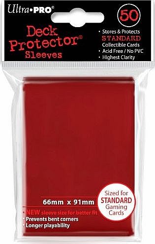 Trading Card Sleeves - 50 Ultra Pro Red Deck Protectors Pokemon/MTG Sized