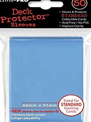 Ultra Pro Trading Card Sleeves - 50 Ultra Pro Standard Size Light Blue Deck Protectors Pokemon/MTG Sized. 66mm x 91mm.