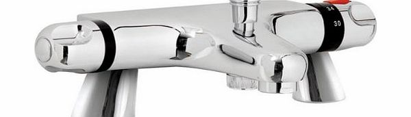 Reef Pillar Mounted Thermostatic Bath Shower Mixer Tap (shower kit not included)