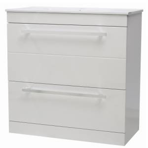 Ultra White Gloss 800mm Floor Mounted Basin and