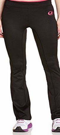 Ultrasport Womens Antibacterial Long Fitness Trousers with Quick Dry Function - M, Black