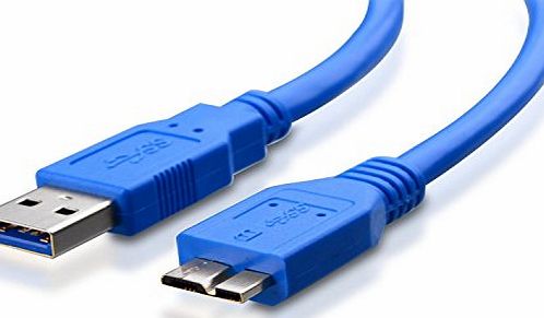 ULTRICS Premium USB 3.0 Type A to Micro-B Cable FOR WESTERN DIGITAL WD SEAGATE TOSHIBA SAMSUNG EXTERNAL HARD DRIVES Super Fast High Speed Data Transfer Charging Cable BLUE, USB 3.0 Type A Male to B M